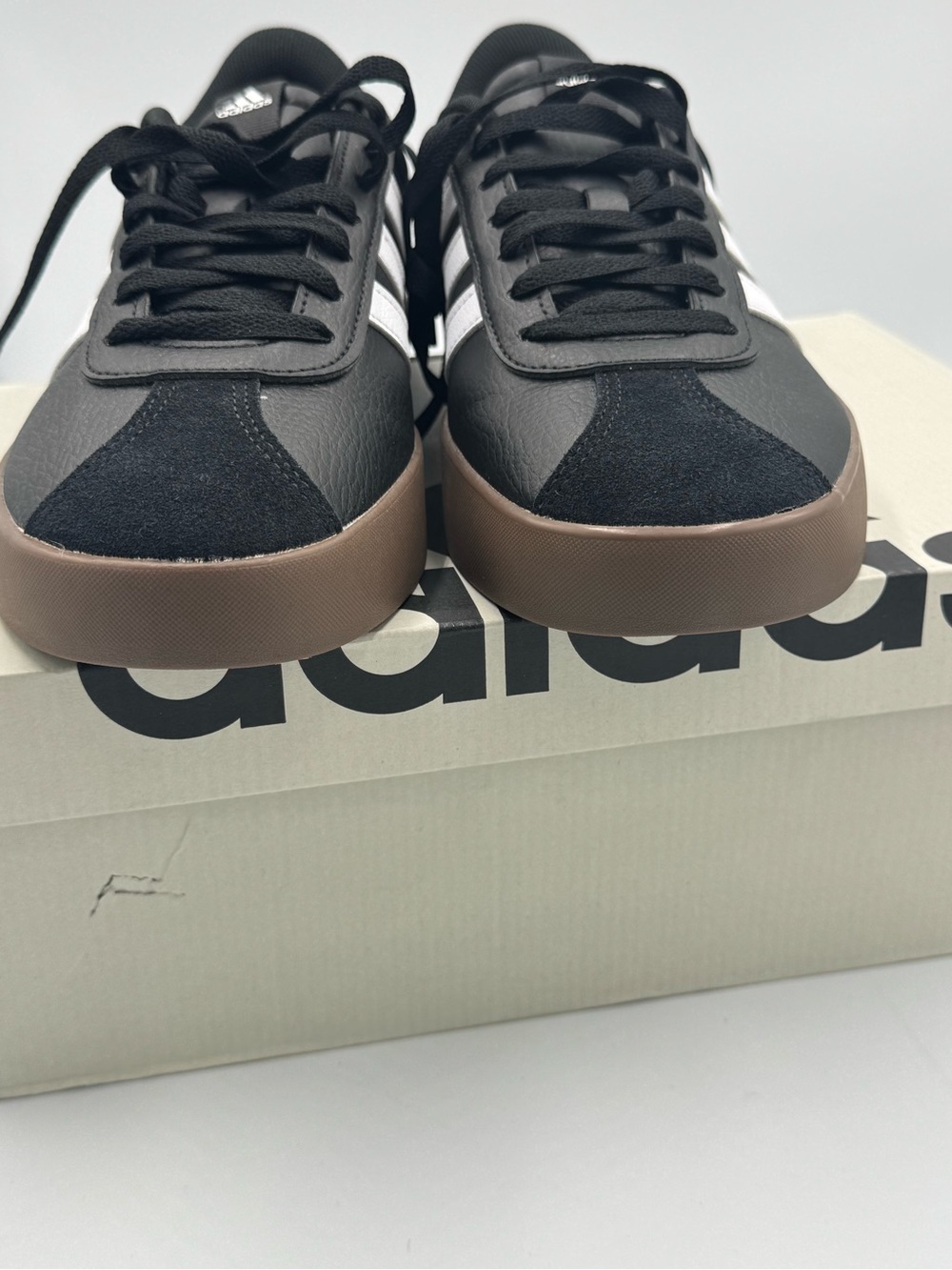 Adidas VL Court 3.0 Sneakers Black White Gum Sole Men’s Size 8 New in Box - Picture 9 of 12